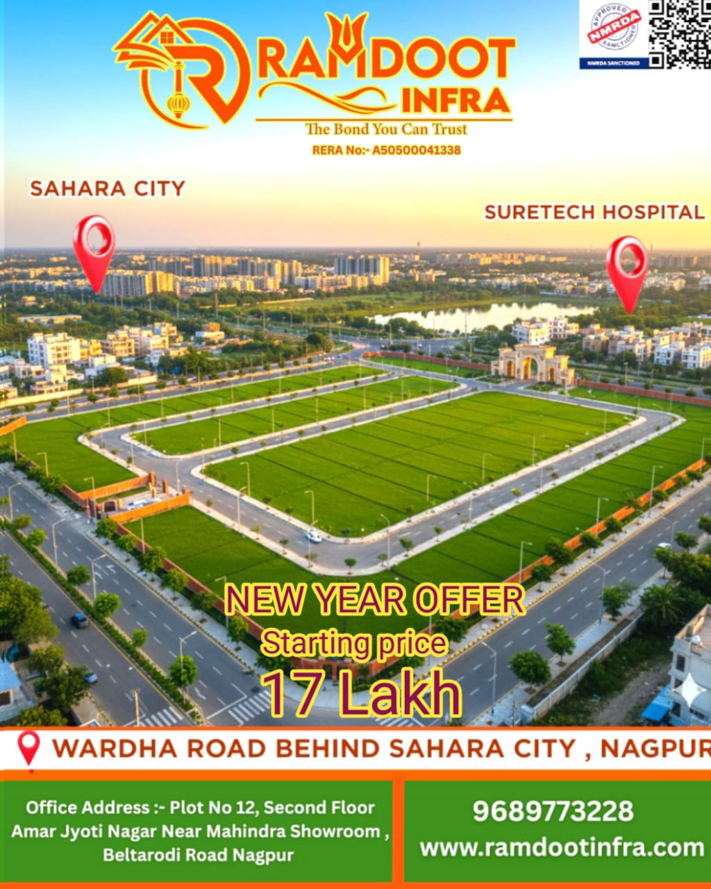 Developed plots with proper layout planning and RERA approved project signage